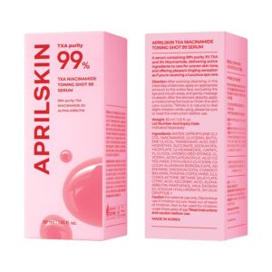 APRILSKIN TXA Niacinamide Toning Shot 99 Spicule Facial Serum｜Skin Booster Serum for Brightening and Pore Care｜99% High-Purity Tranexamic Acid 3% + Niacinamide 5%｜Korean Skin Care